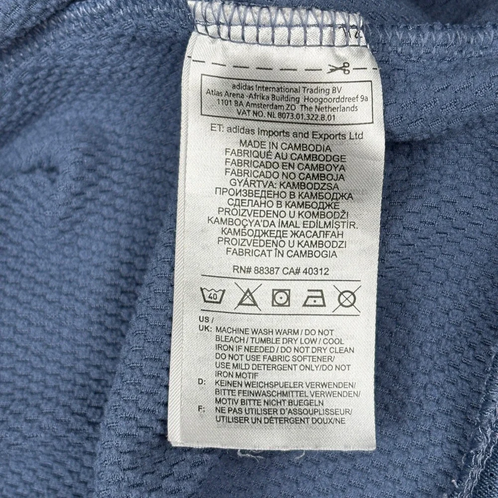 Adidas ClimaWarm Hoodie Mens M Blue Graphic Logo Pullover‎ Sweatshirt Oversized